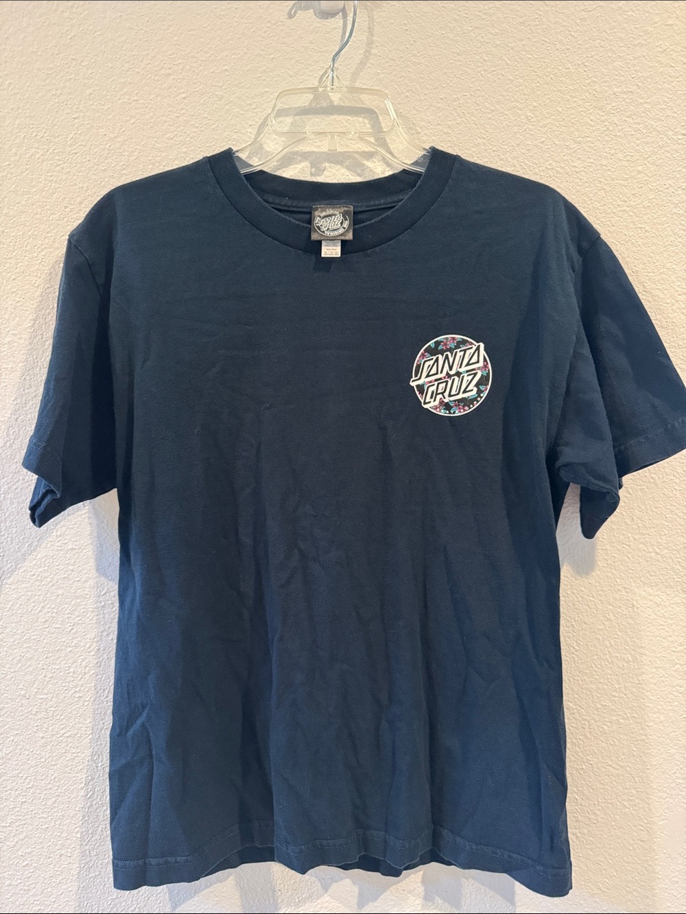 Santa Cruz Navy Logo Crewneck Tee
